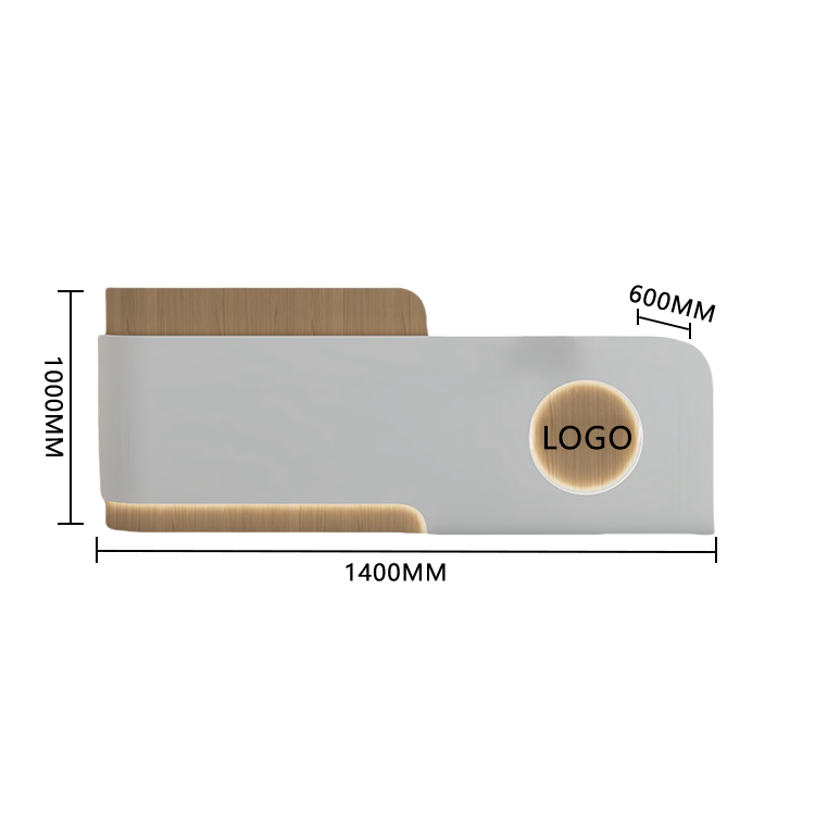 受付カウンター 大型 受付台 エントランス受付 店舗用 サロン 大容量収納 ベージュ カスタマイズ可能 JDQT-BODS-N007