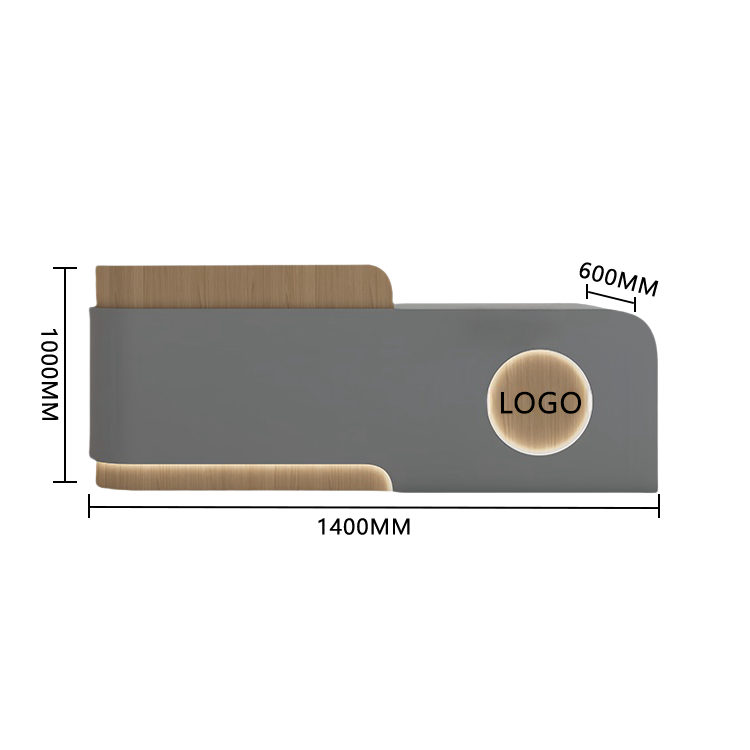 受付カウンター 大型 受付台 エントランス受付 店舗用 サロン 大容量収納 ベージュ カスタマイズ可能 JDQT-BODS-N007