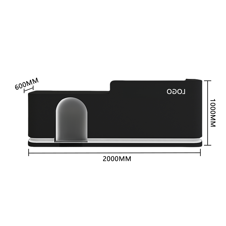 受付カウンター フロント 大型 店舗用 LEDライト付き 大容量収納 洗練 ベージュ カスタマイズ可能 JDQT-BODS-N006