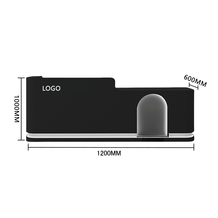 受付カウンター フロント 大型 店舗用 LEDライト付き 大容量収納 洗練 ベージュ カスタマイズ可能 JDQT-BODS-N006