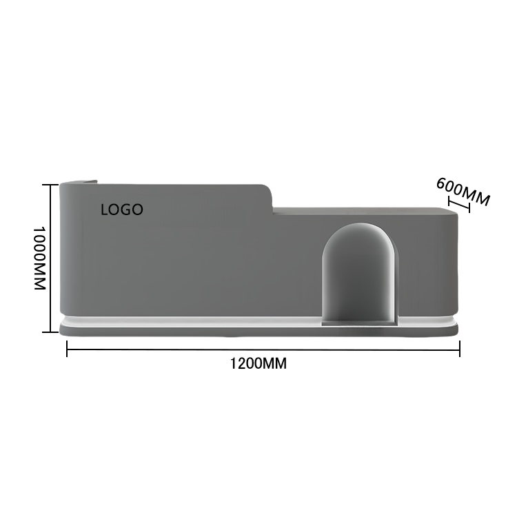 受付カウンター フロント 大型 店舗用 LEDライト付き 大容量収納 洗練 ベージュ カスタマイズ可能 JDQT-BODS-N006