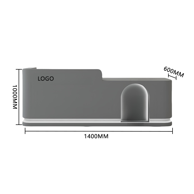 受付カウンター フロント 大型 店舗用 LEDライト付き 大容量収納 洗練 ベージュ カスタマイズ可能 JDQT-BODS-N006