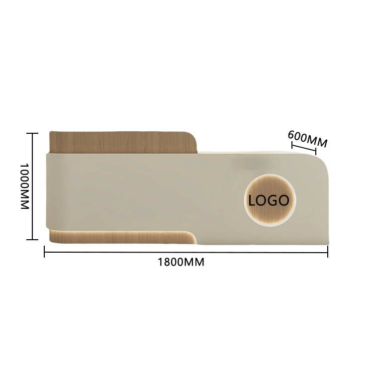 受付カウンター 大型 受付台 エントランス受付 店舗用 サロン 大容量収納 ベージュ カスタマイズ可能 JDQT-BODS-N007