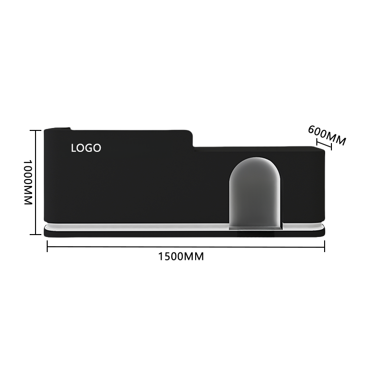 受付カウンター フロント 大型 店舗用 LEDライト付き 大容量収納 洗練 ベージュ カスタマイズ可能 JDQT-BODS-N006