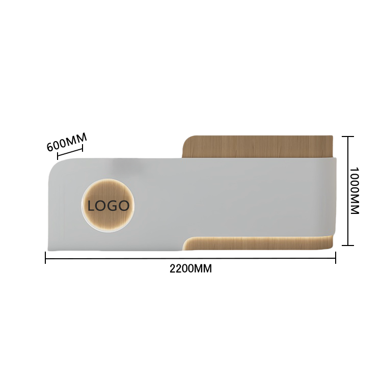 受付カウンター 大型 受付台 エントランス受付 店舗用 サロン 大容量収納 ベージュ カスタマイズ可能 JDQT-BODS-N007