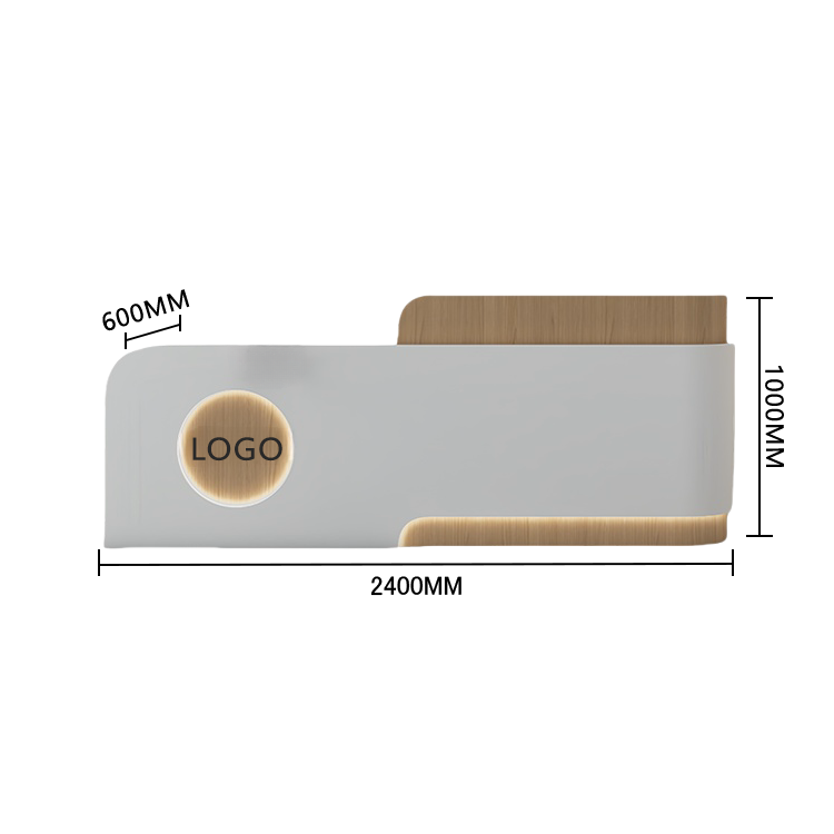 受付カウンター 大型 受付台 エントランス受付 店舗用 サロン 大容量収納 ベージュ カスタマイズ可能 JDQT-BODS-N007