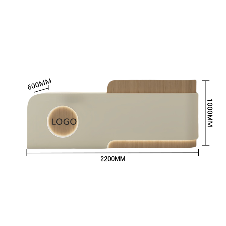 受付カウンター 大型 受付台 エントランス受付 店舗用 サロン 大容量収納 ベージュ カスタマイズ可能 JDQT-BODS-N007