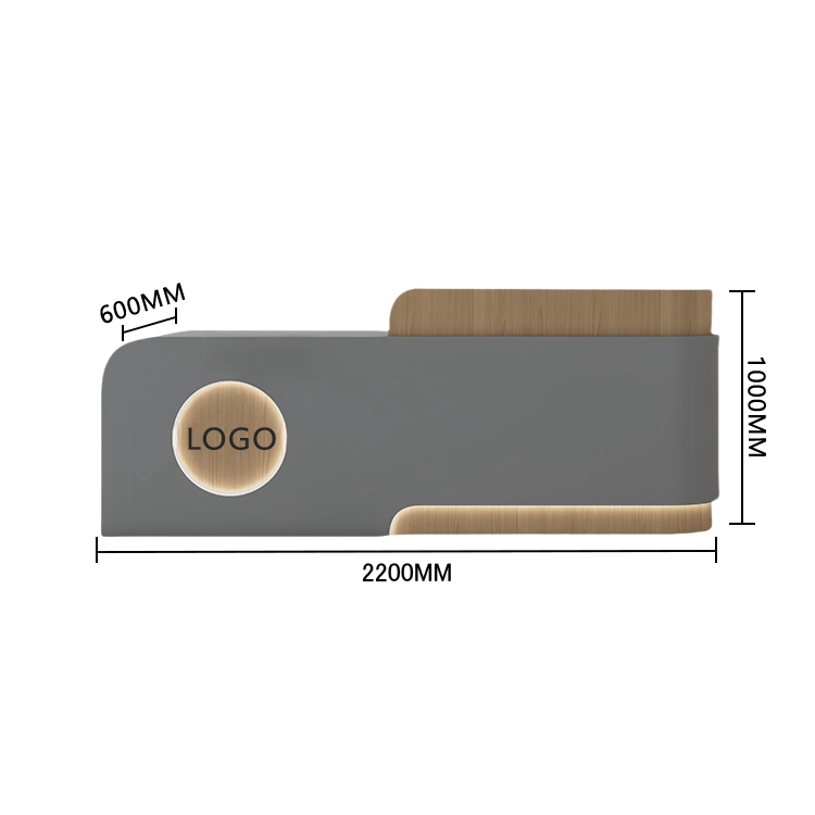 受付カウンター 大型 受付台 エントランス受付 店舗用 サロン 大容量収納 ベージュ カスタマイズ可能 JDQT-BODS-N007