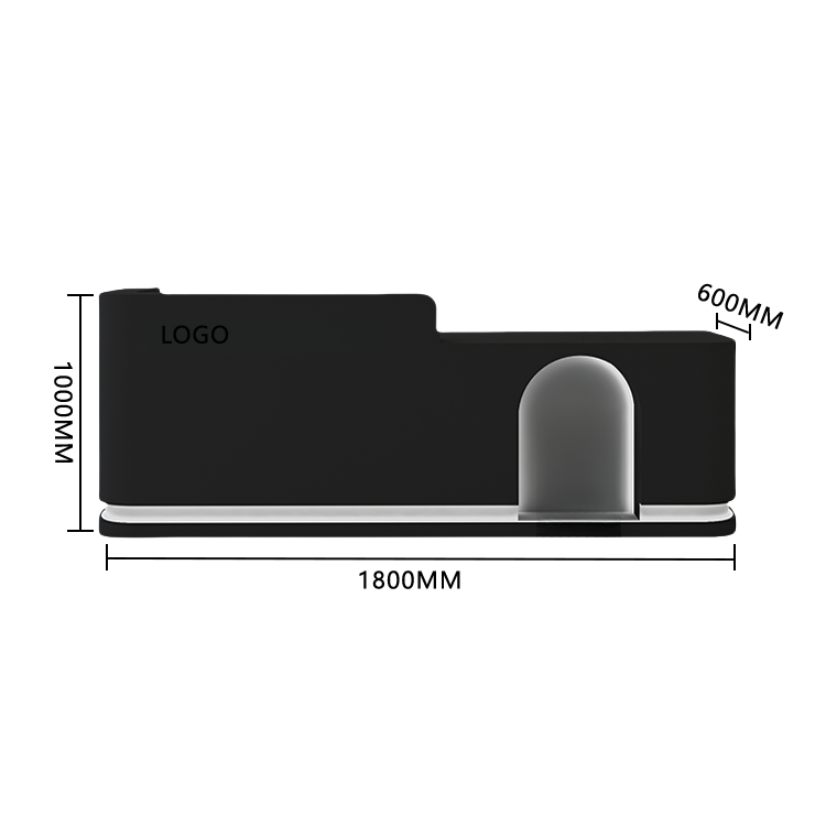 受付カウンター フロント 大型 店舗用 LEDライト付き 大容量収納 洗練 ベージュ カスタマイズ可能 JDQT-BODS-N006