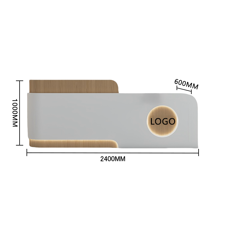 受付カウンター 大型 受付台 エントランス受付 店舗用 サロン 大容量収納 ベージュ カスタマイズ可能 JDQT-BODS-N007