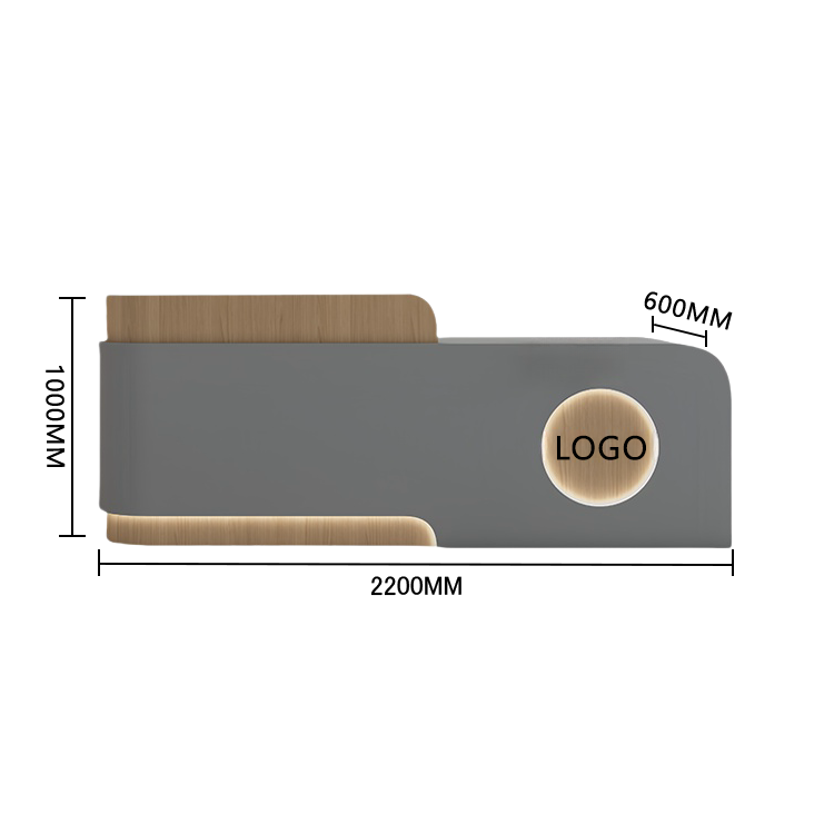 受付カウンター 大型 受付台 エントランス受付 店舗用 サロン 大容量収納 ベージュ カスタマイズ可能 JDQT-BODS-N007