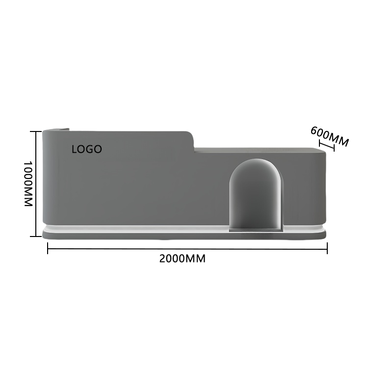 受付カウンター フロント 大型 店舗用 LEDライト付き 大容量収納 洗練 ベージュ カスタマイズ可能 JDQT-BODS-N006