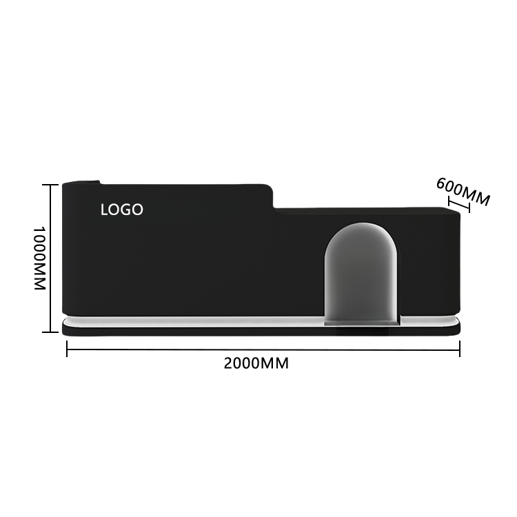 受付カウンター フロント 大型 店舗用 LEDライト付き 大容量収納 洗練 ベージュ カスタマイズ可能 JDQT-BODS-N006