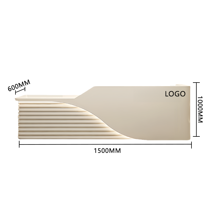 大型カウンター レジカウンター 受付台 エントランス受付 サロン 大容量収納 ベージュ カスタマイズ可能 JDQT-BODS-N008