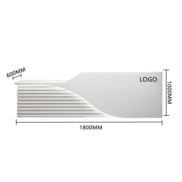 大型カウンター レジカウンター 受付台 エントランス受付 サロン 大容量収納 ベージュ カスタマイズ可能 JDQT-BODS-N008