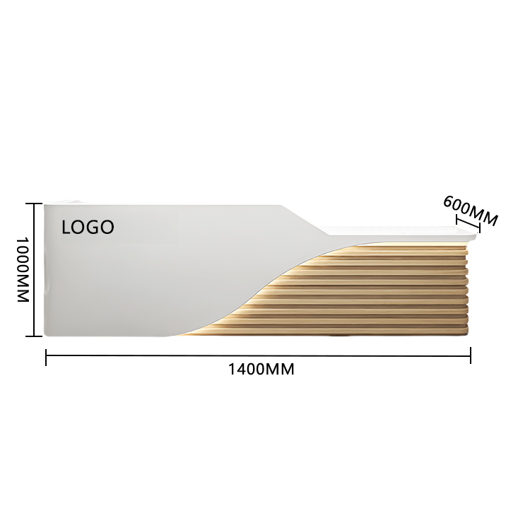 大型カウンター レジカウンター 受付台 エントランス受付 サロン 大容量収納 ベージュ カスタマイズ可能 JDQT-BODS-N008