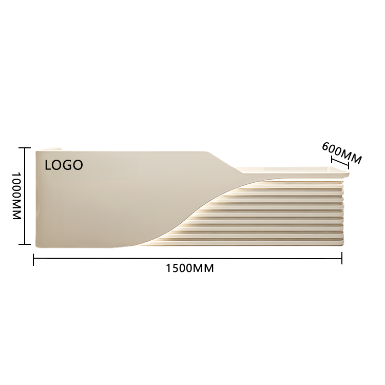 大型カウンター レジカウンター 受付台 エントランス受付 サロン 大容量収納 ベージュ カスタマイズ可能 JDQT-BODS-N008