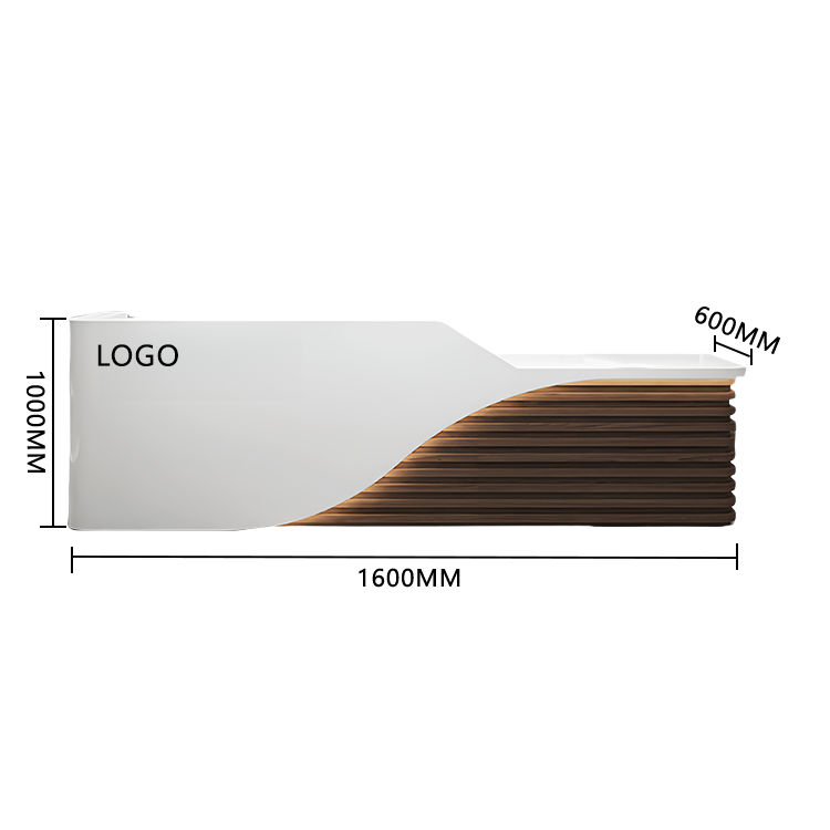 大型カウンター レジカウンター 受付台 エントランス受付 サロン 大容量収納 ベージュ カスタマイズ可能 JDQT-BODS-N008