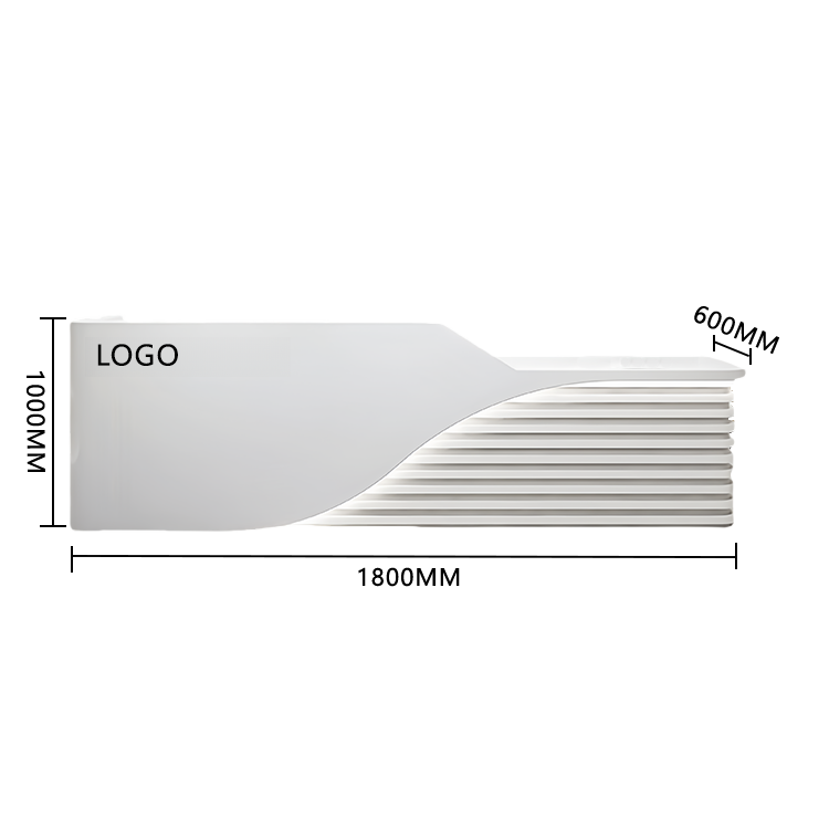 大型カウンター レジカウンター 受付台 エントランス受付 サロン 大容量収納 ベージュ カスタマイズ可能 JDQT-BODS-N008