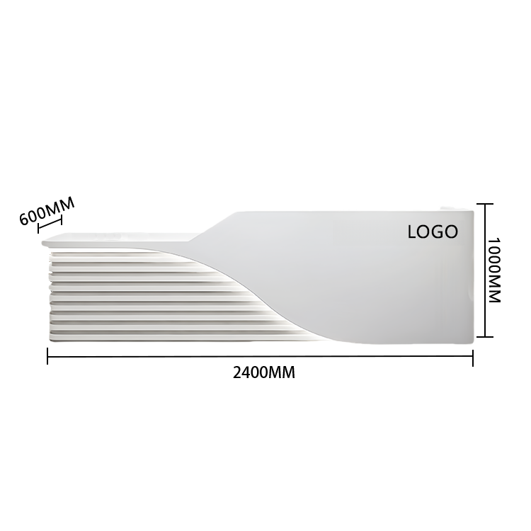 大型カウンター レジカウンター 受付台 エントランス受付 サロン 大容量収納 ベージュ カスタマイズ可能 JDQT-BODS-N008