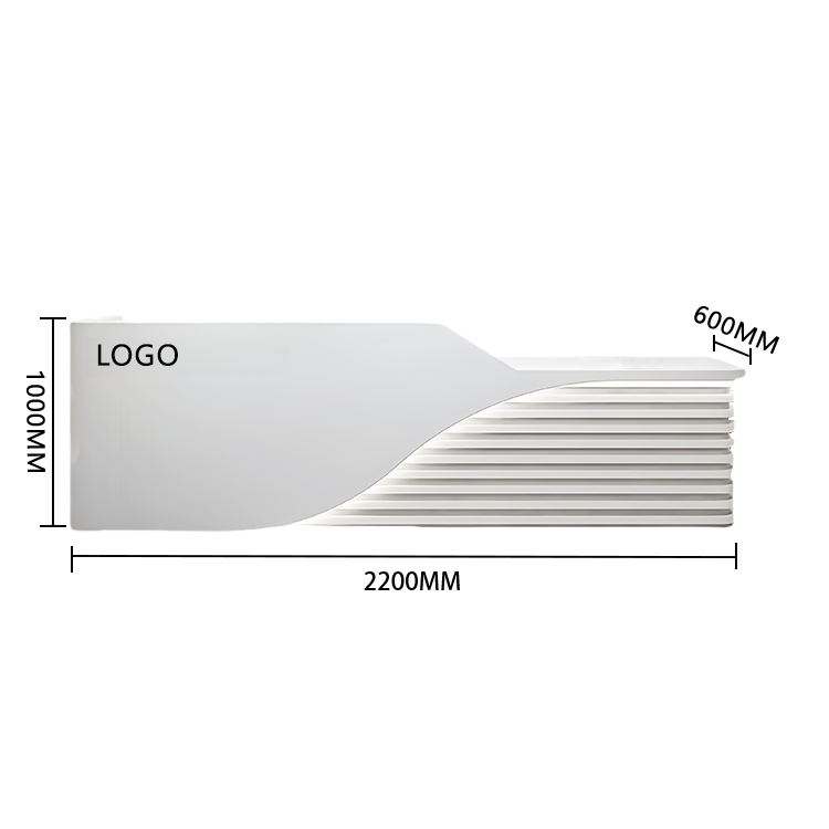 大型カウンター レジカウンター 受付台 エントランス受付 サロン 大容量収納 ベージュ カスタマイズ可能 JDQT-BODS-N008