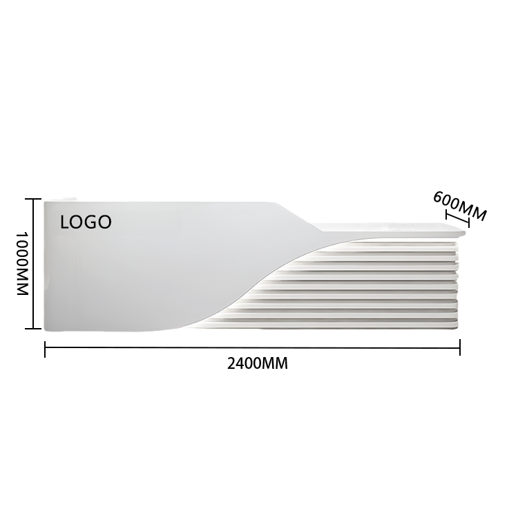 大型カウンター レジカウンター 受付台 エントランス受付 サロン 大容量収納 ベージュ カスタマイズ可能 JDQT-BODS-N008