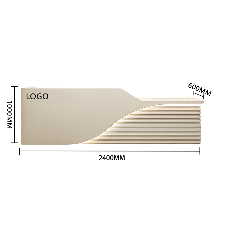 大型カウンター レジカウンター 受付台 エントランス受付 サロン 大容量収納 ベージュ カスタマイズ可能 JDQT-BODS-N008