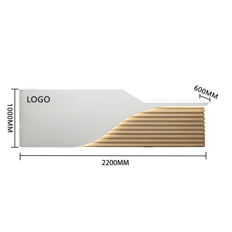 大型カウンター レジカウンター 受付台 エントランス受付 サロン 大容量収納 ベージュ カスタマイズ可能 JDQT-BODS-N008