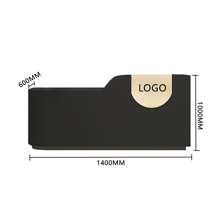 エントランス受付 レジカウンター フロント 大型 サロン 大容量収納 丈夫 洗練 ベージュ カスタマイズ可能 JDQT-BODS-N009