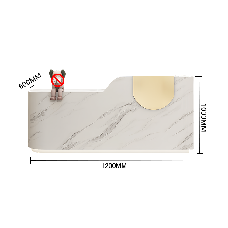 エントランス受付 レジカウンター フロント 大型 サロン 大容量収納 丈夫 洗練 ベージュ カスタマイズ可能 JDQT-BODS-N009