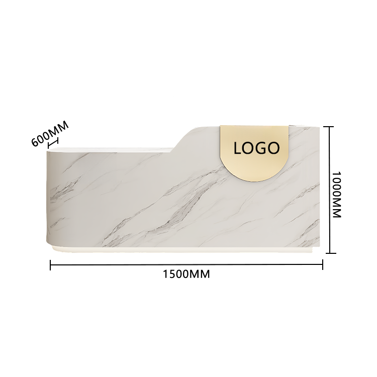 エントランス受付 レジカウンター フロント 大型 サロン 大容量収納 丈夫 洗練 ベージュ カスタマイズ可能 JDQT-BODS-N009