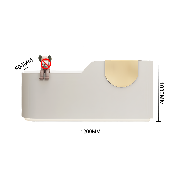 エントランス受付 レジカウンター フロント 大型 サロン 大容量収納 丈夫 洗練 ベージュ カスタマイズ可能 JDQT-BODS-N009