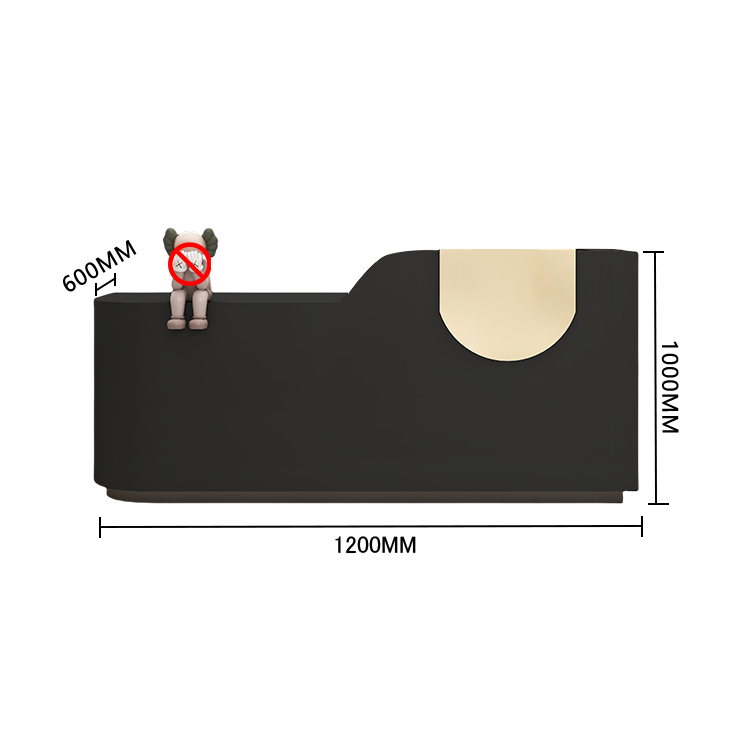 エントランス受付 レジカウンター フロント 大型 サロン 大容量収納 丈夫 洗練 ベージュ カスタマイズ可能 JDQT-BODS-N009