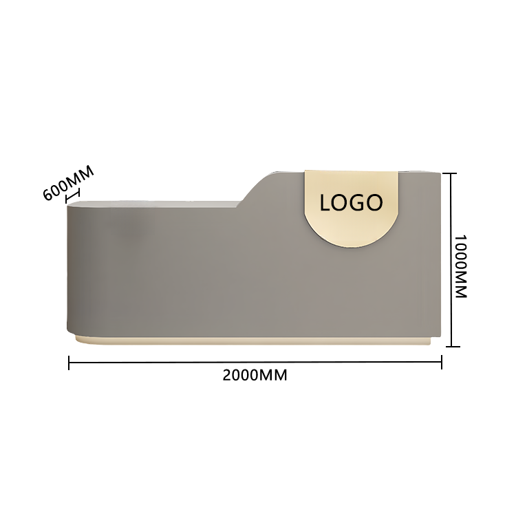 エントランス受付 レジカウンター フロント 大型 サロン 大容量収納 丈夫 洗練 ベージュ カスタマイズ可能 JDQT-BODS-N009