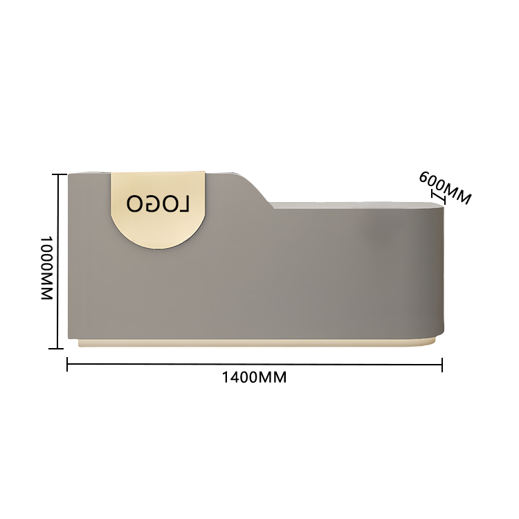 エントランス受付 レジカウンター フロント 大型 サロン 大容量収納 丈夫 洗練 ベージュ カスタマイズ可能 JDQT-BODS-N009