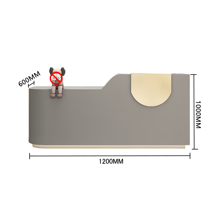 エントランス受付 レジカウンター フロント 大型 サロン 大容量収納 丈夫 洗練 ベージュ カスタマイズ可能 JDQT-BODS-N009