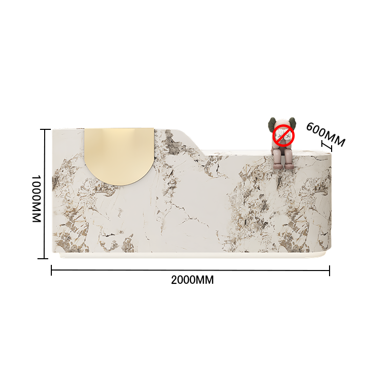 エントランス受付 レジカウンター フロント 大型 サロン 大容量収納 丈夫 洗練 ベージュ カスタマイズ可能 JDQT-BODS-N009