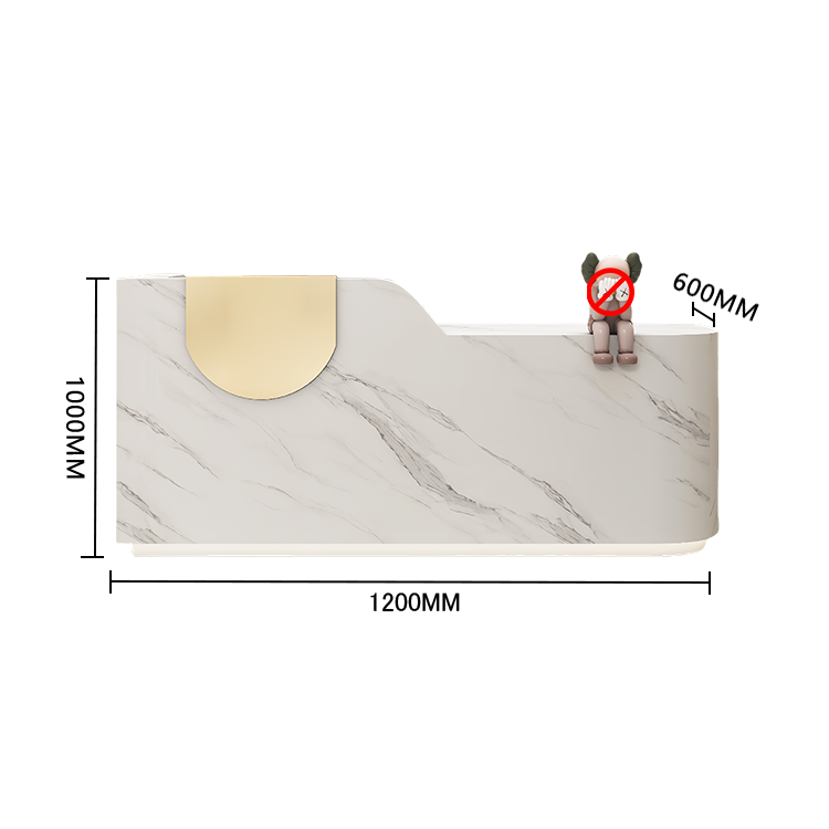 エントランス受付 レジカウンター フロント 大型 サロン 大容量収納 丈夫 洗練 ベージュ カスタマイズ可能 JDQT-BODS-N009