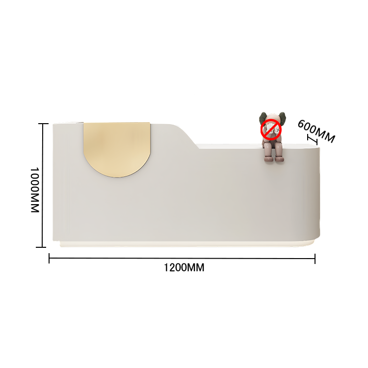 エントランス受付 レジカウンター フロント 大型 サロン 大容量収納 丈夫 洗練 ベージュ カスタマイズ可能 JDQT-BODS-N009