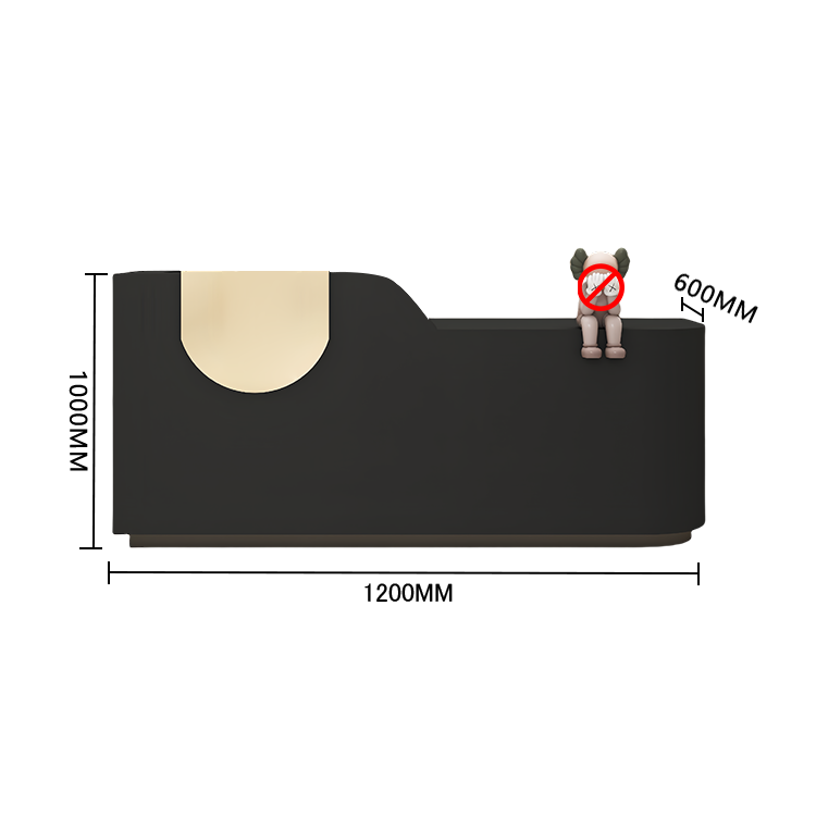 エントランス受付 レジカウンター フロント 大型 サロン 大容量収納 丈夫 洗練 ベージュ カスタマイズ可能 JDQT-BODS-N009