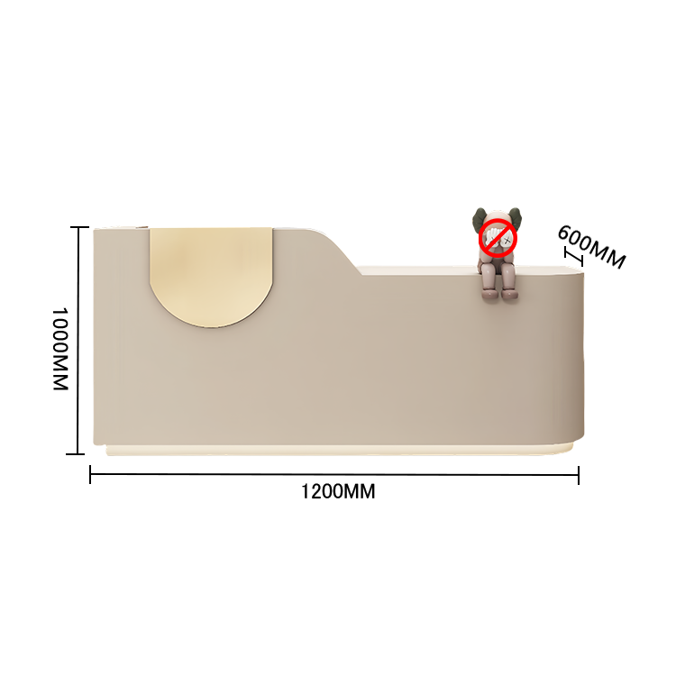 エントランス受付 レジカウンター フロント 大型 サロン 大容量収納 丈夫 洗練 ベージュ カスタマイズ可能 JDQT-BODS-N009