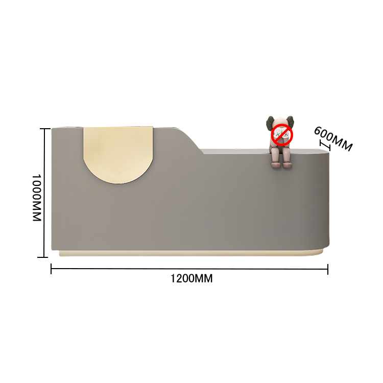 エントランス受付 レジカウンター フロント 大型 サロン 大容量収納 丈夫 洗練 ベージュ カスタマイズ可能 JDQT-BODS-N009