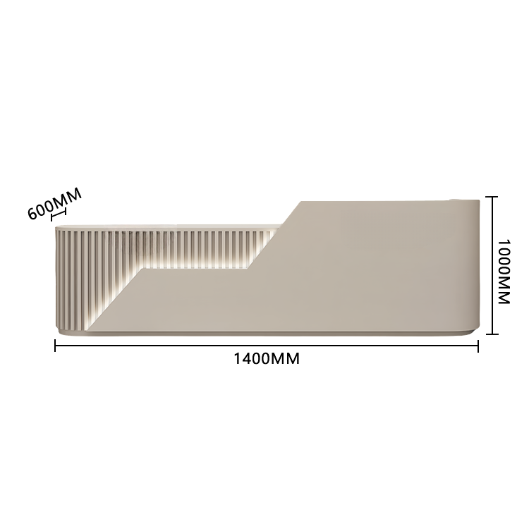 エントランス受付 レジカウンター フロント 店舗用 サロン 大容量収納 耐久性 ベージュ カスタマイズ可能 JDQT-BODS-N010
