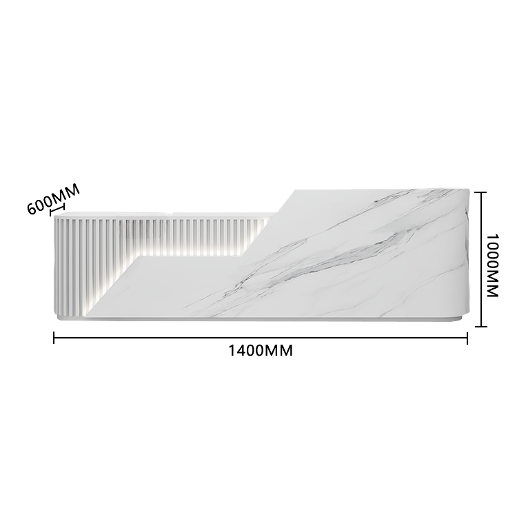 エントランス受付 レジカウンター フロント 店舗用 サロン 大容量収納 耐久性 ベージュ カスタマイズ可能 JDQT-BODS-N010