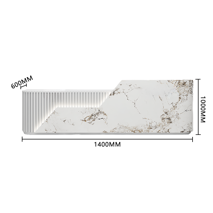 エントランス受付 レジカウンター フロント 店舗用 サロン 大容量収納 耐久性 ベージュ カスタマイズ可能 JDQT-BODS-N010