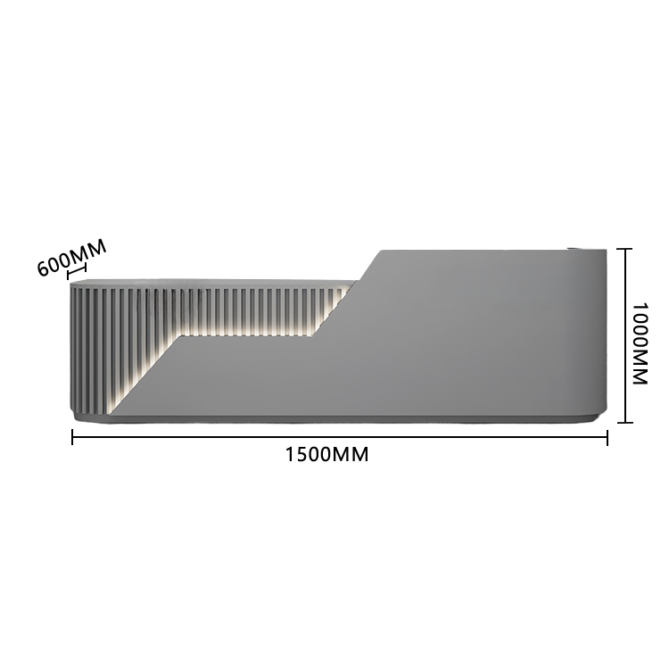 エントランス受付 レジカウンター フロント 店舗用 サロン 大容量収納 耐久性 ベージュ カスタマイズ可能 JDQT-BODS-N010