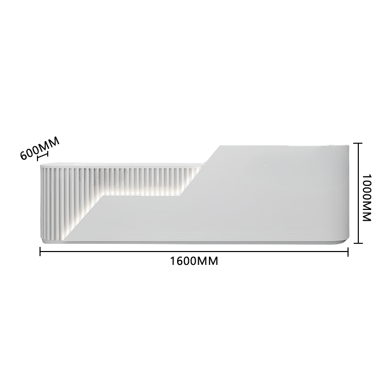 エントランス受付 レジカウンター フロント 店舗用 サロン 大容量収納 耐久性 ベージュ カスタマイズ可能 JDQT-BODS-N010