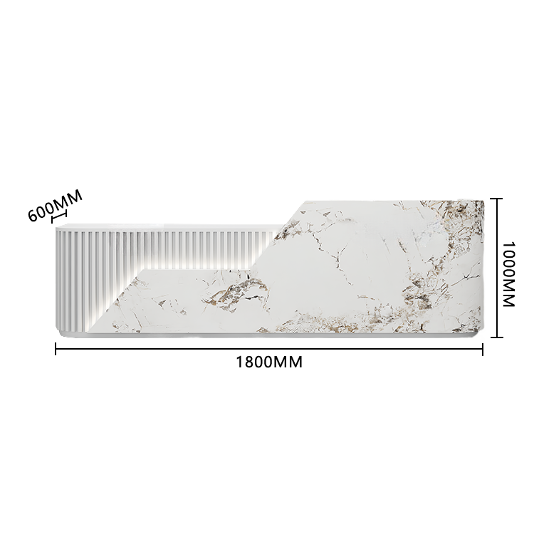 エントランス受付 レジカウンター フロント 店舗用 サロン 大容量収納 耐久性 ベージュ カスタマイズ可能 JDQT-BODS-N010