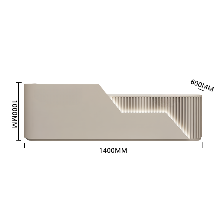 エントランス受付 レジカウンター フロント 店舗用 サロン 大容量収納 耐久性 ベージュ カスタマイズ可能 JDQT-BODS-N010