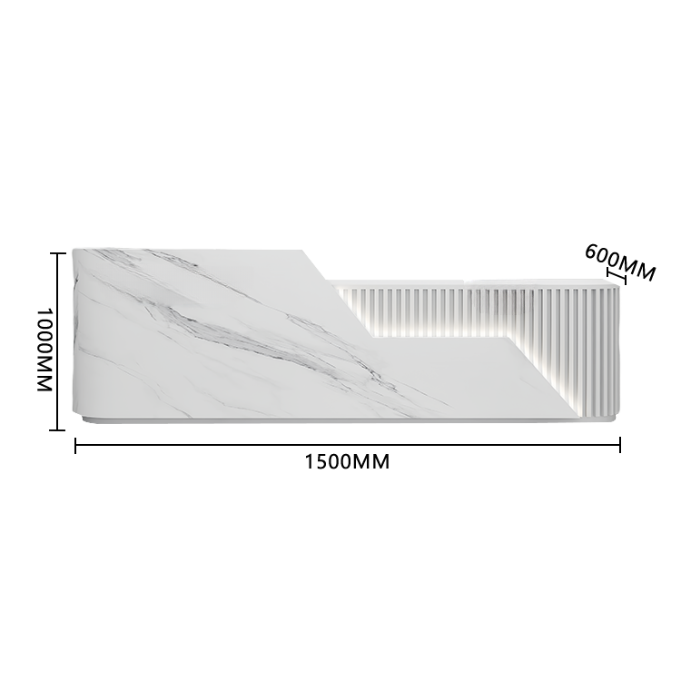 エントランス受付 レジカウンター フロント 店舗用 サロン 大容量収納 耐久性 ベージュ カスタマイズ可能 JDQT-BODS-N010